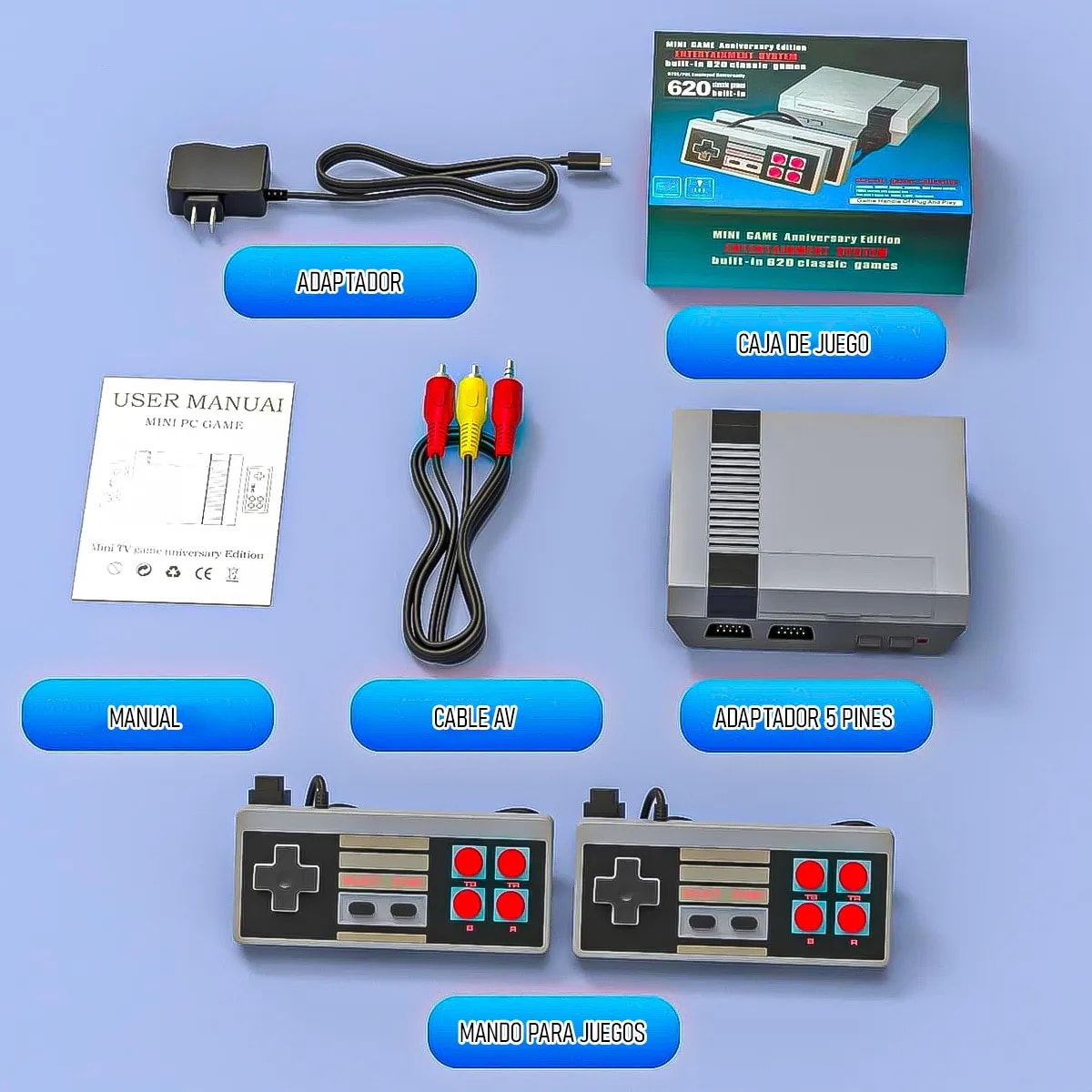 Mini Consola Retro 620 Juegos Consola Clásica-Generico1