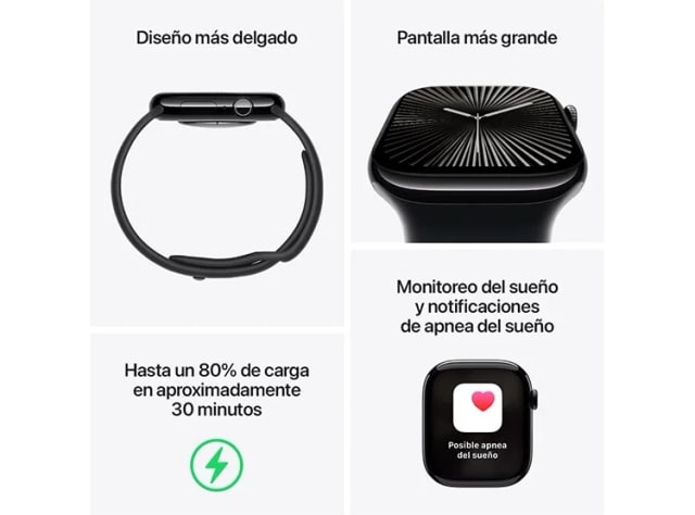 APPLE WATCH S10 ALUMINIO 46MM SPORT BAND M/L NEGRO3