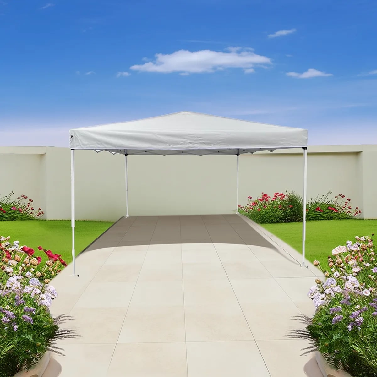 Toldo Plegable Just Home Collection  UV+50 3x3 metros Blanco3