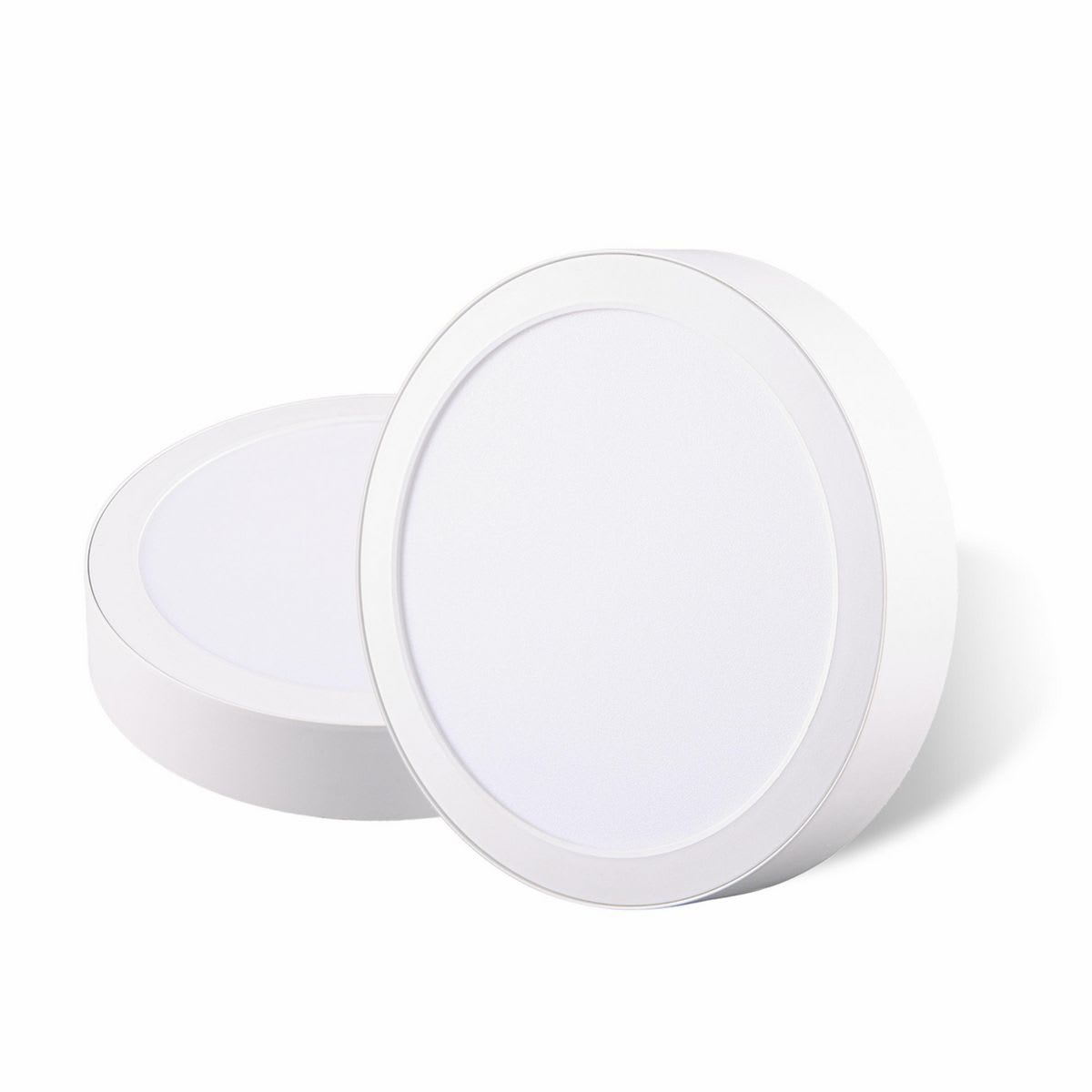 Pack 2 Panel Led Sobrepuesto Circular Blanco 18W Luz Fría1