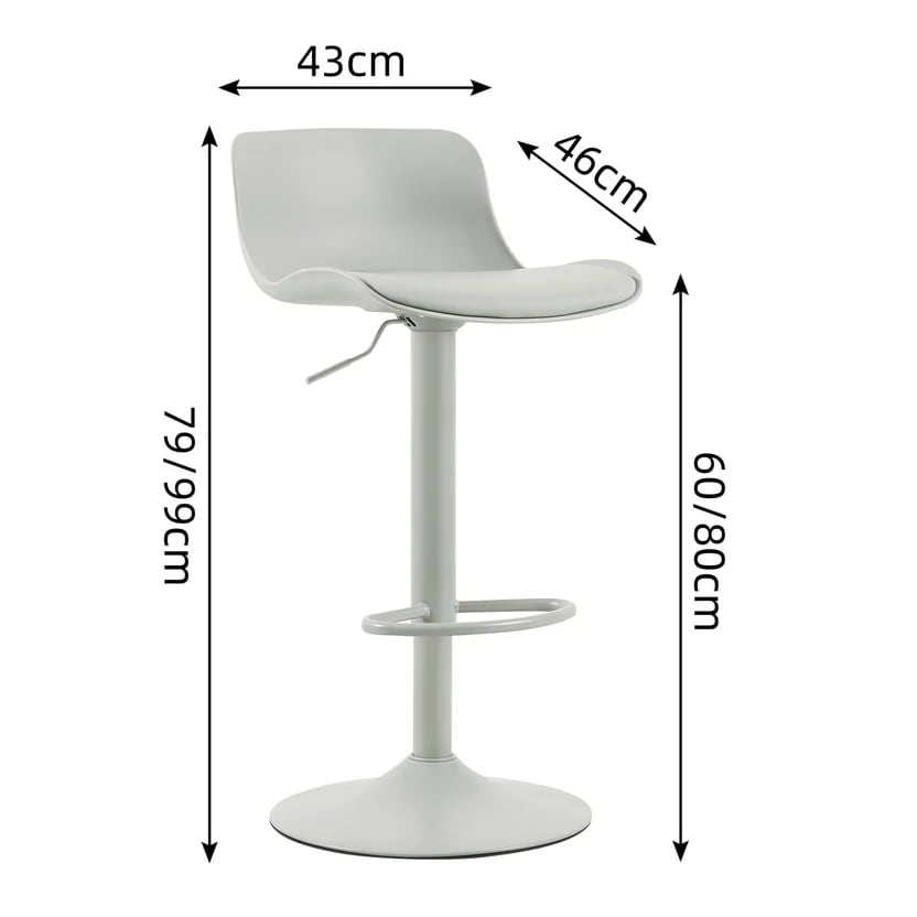 Set de 2 Sillas para Bar Just Home Collection  Elisa Gris2