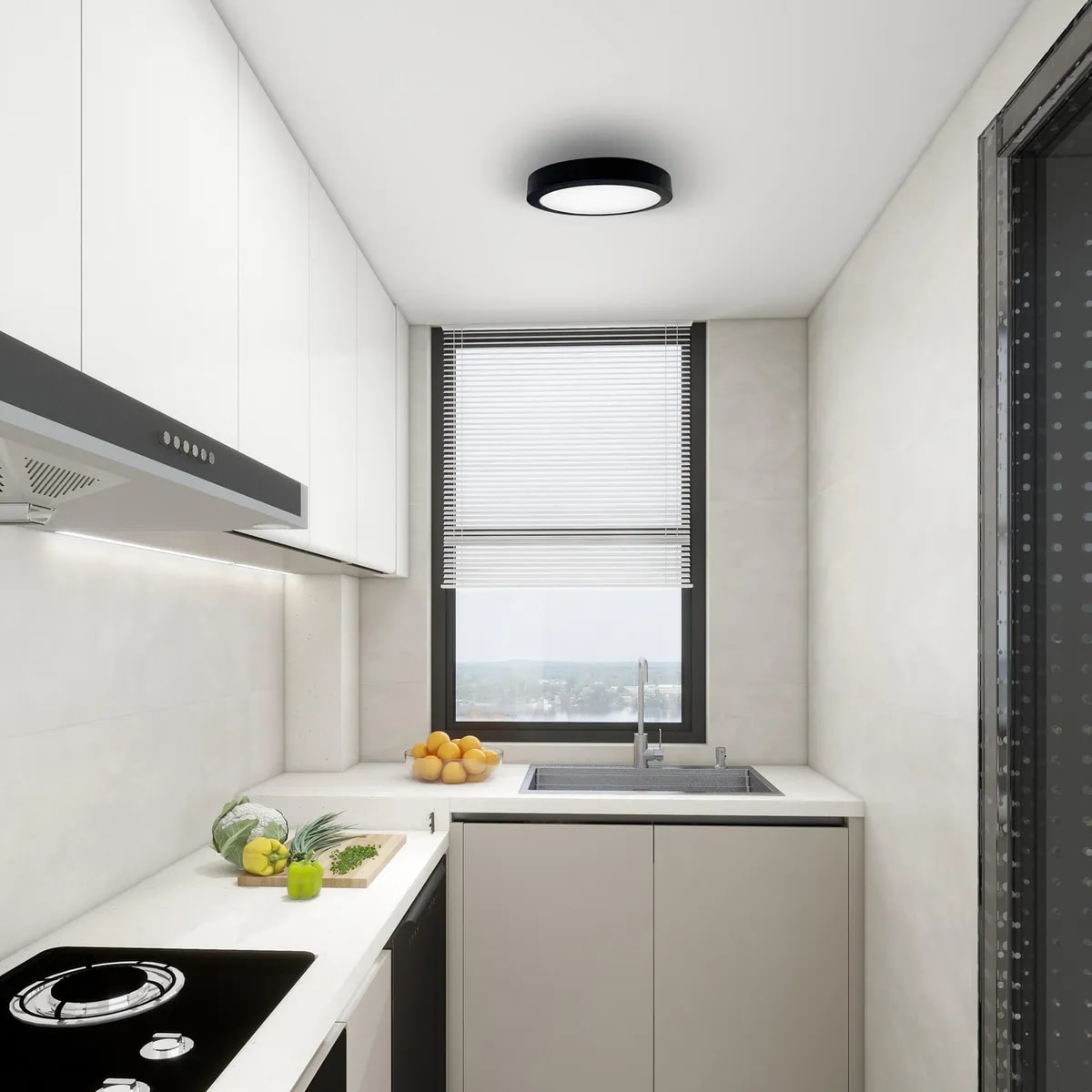 Pack 2 Panel Led Sobrepuesto Circular Negro Dairu 18W Luz Fría2