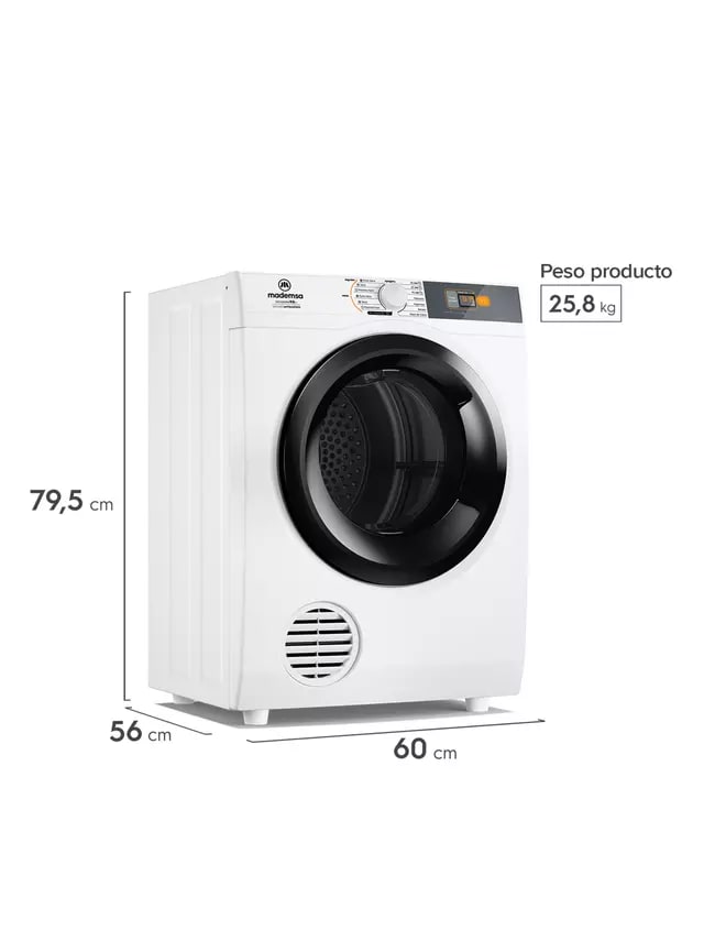 Secadora Mademsa  Carga Frontal 9 kg 9DBZG Pro Blanco3