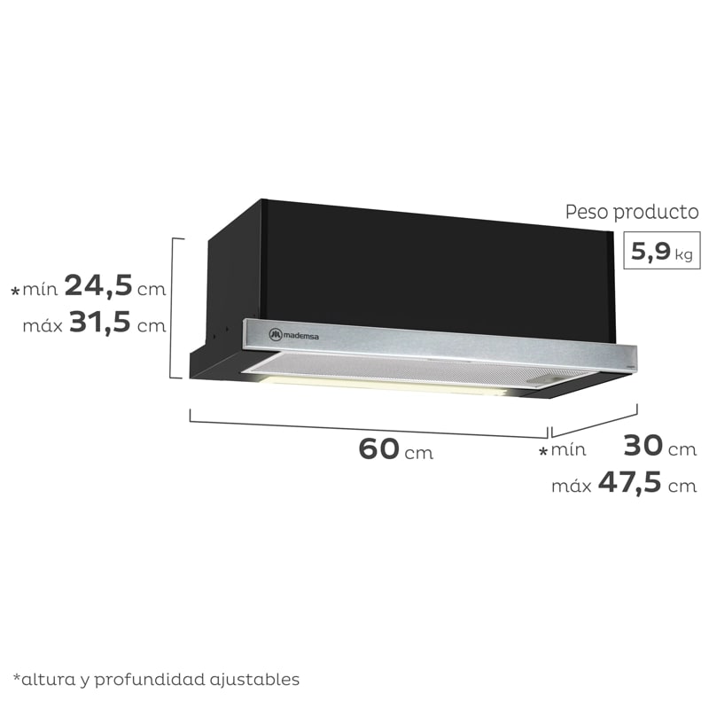 Campana Mademsa MX6270, caja con desgaste.1