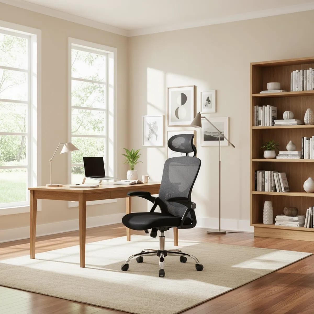 Silla Escritorio Ejecutiva Just Home Collection  Malla Negro3