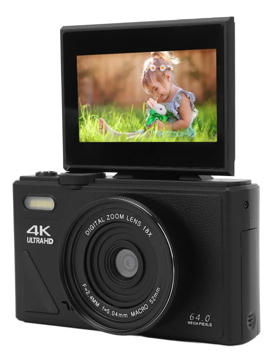 Cámara Digital 4K, 64 MP, Uhd, Zoom 18X- Negra3