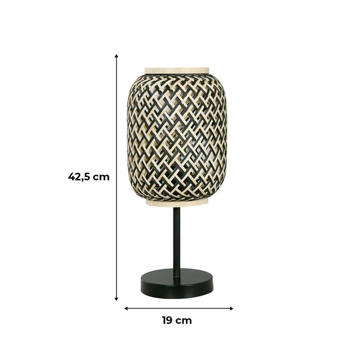 Lámpara Mesa Just Home Collection Nala 1L E27 Nat/Negro3