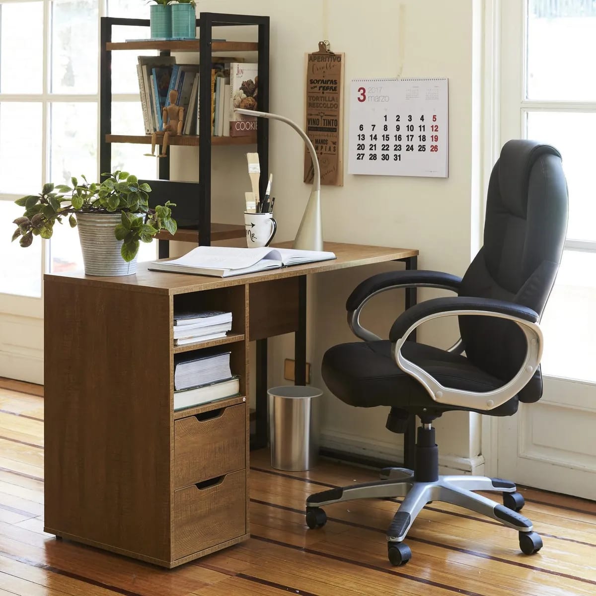Silla Escritorio Ejecutiva Negro Just Home Collection9