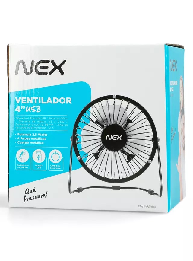 Ventilador Nex de Sobremesa Conexión USB Negro3
