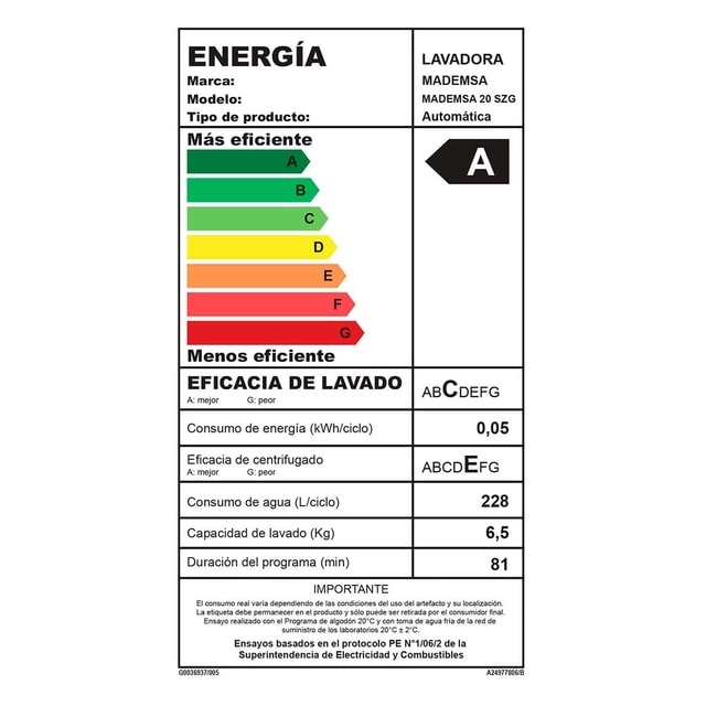 Lavadora Sup Mademsa 20 SZG 20KG, caja genérica3