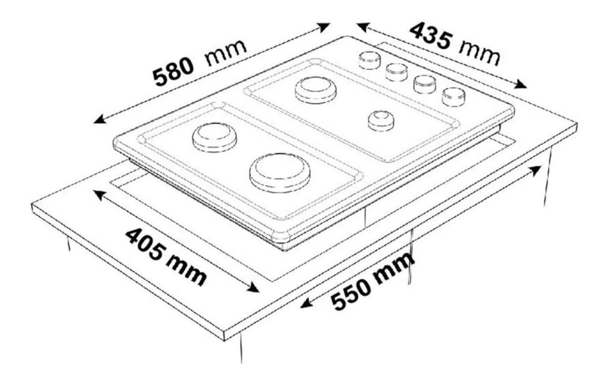 Encimera A Gas 4 Platos Inox Ceg-4600in3