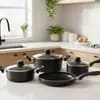 Batería de cocina Casa Bonita, 7 Piezas Aluminio Antiadherente Negro1