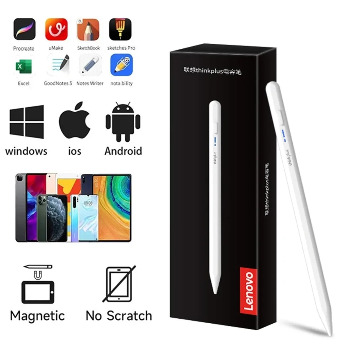 Lápiz Táctil  Lenovo  Universal Thinkplus BP162