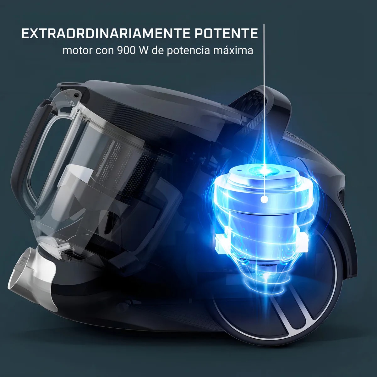 Aspiradora Rowenta  Compact PowerXXL Negra  Cyclonic, caja dañada.3
