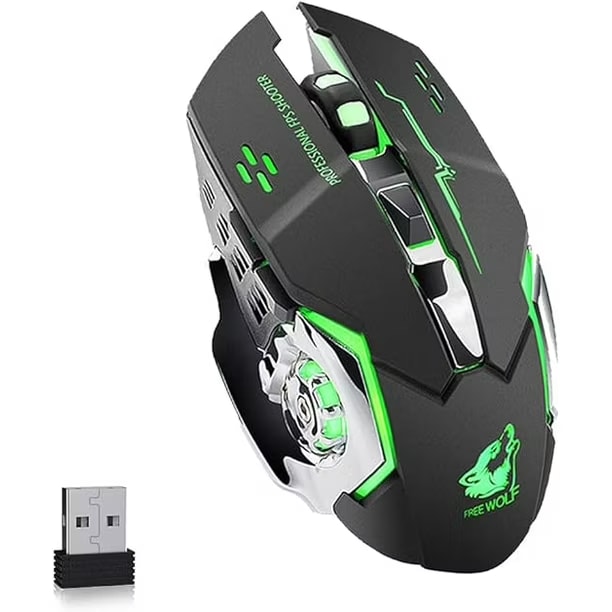 Mouse Free Wolf  Inalámbrico Óptico Recargable Silent Click 34