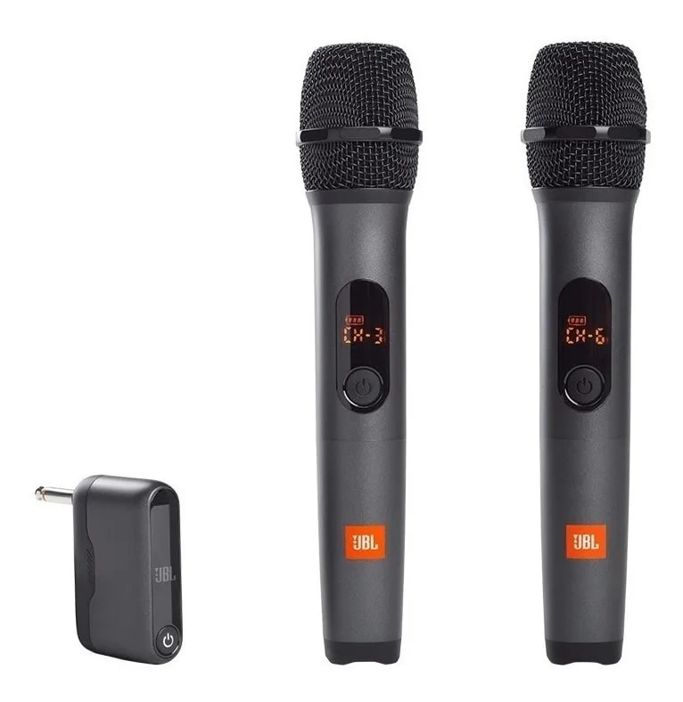 Par de Micrófonos Inalámbricos Wireless JBL con Receptor - Negro2