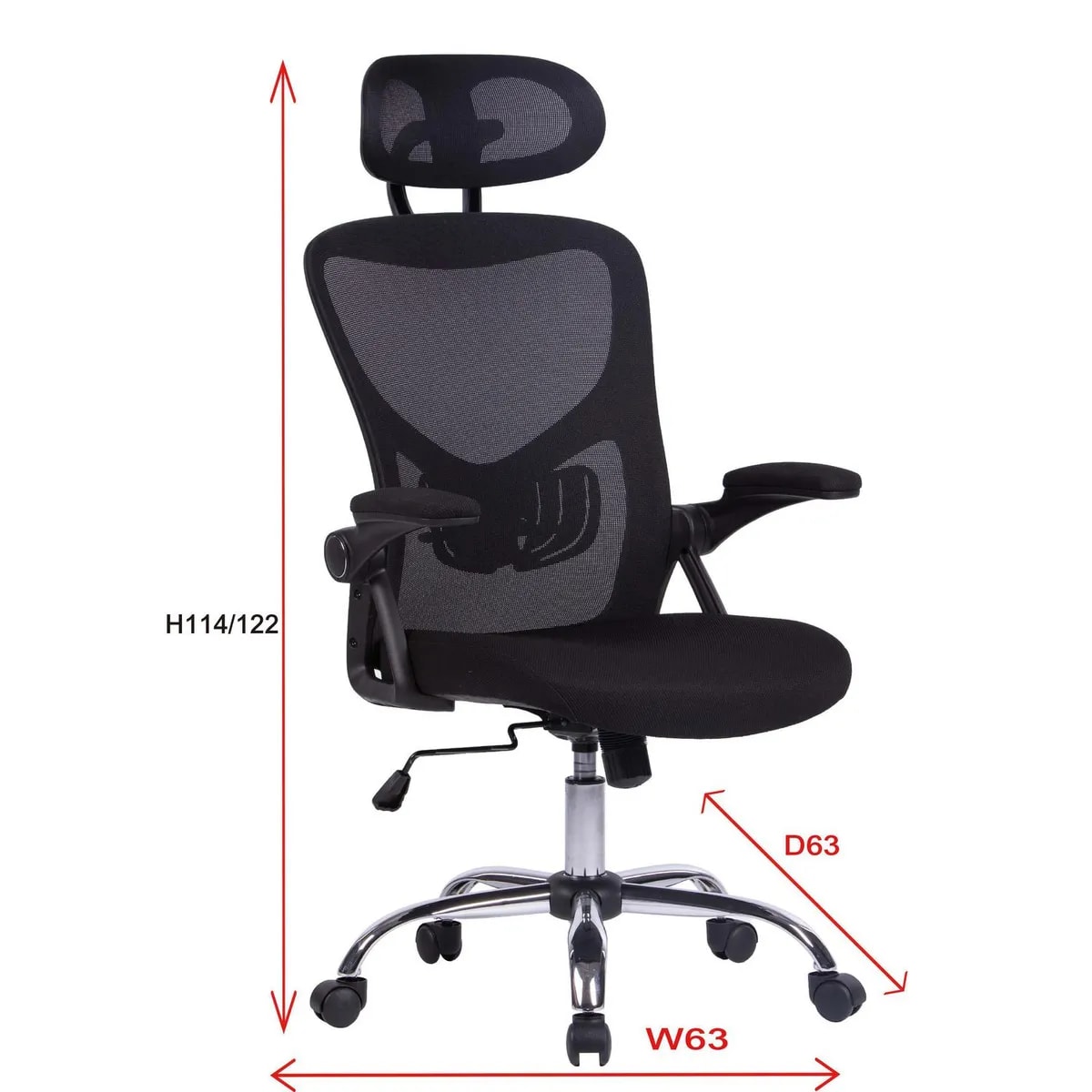 Silla Escritorio Ejecutiva Just Home Collection  Malla Negro5