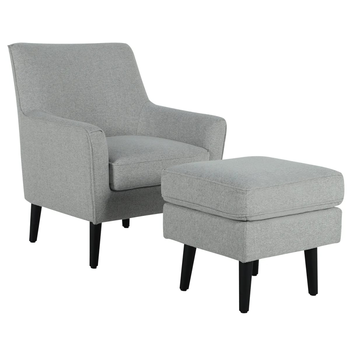 Poltrona Sitial + Banqueta Just Home Collection  77x92x83 cm Gris2
