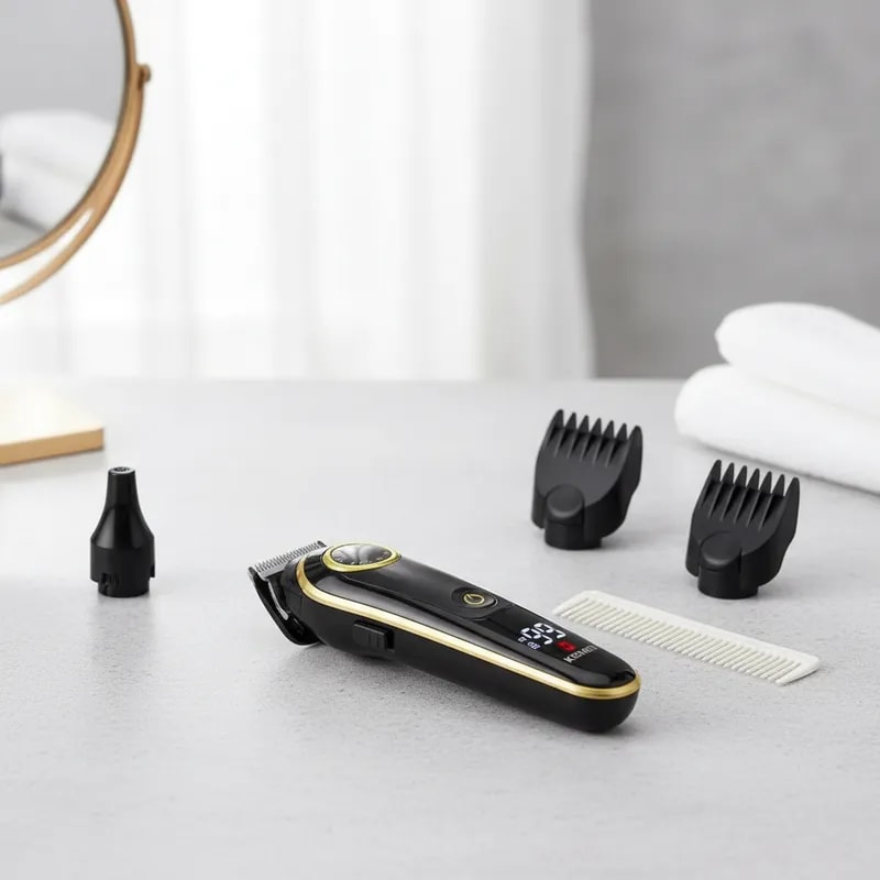 Cortadora pelo eléctrica Kemei 5 en 1 multifuncional hombres KM-696 Negro.3