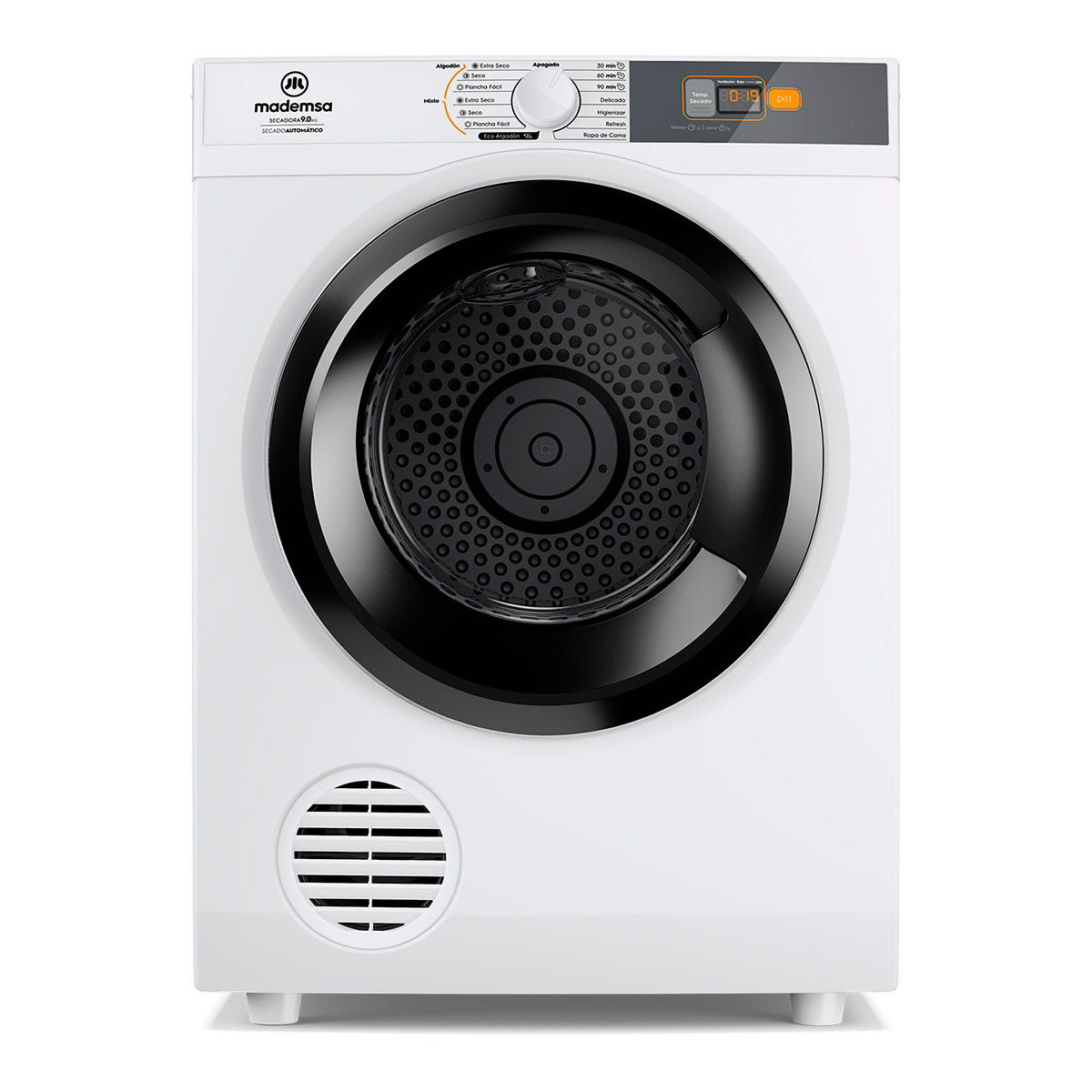 Secadora de ropa por ventilación Mademsa 9DBZG PRO 9KG Blanco1