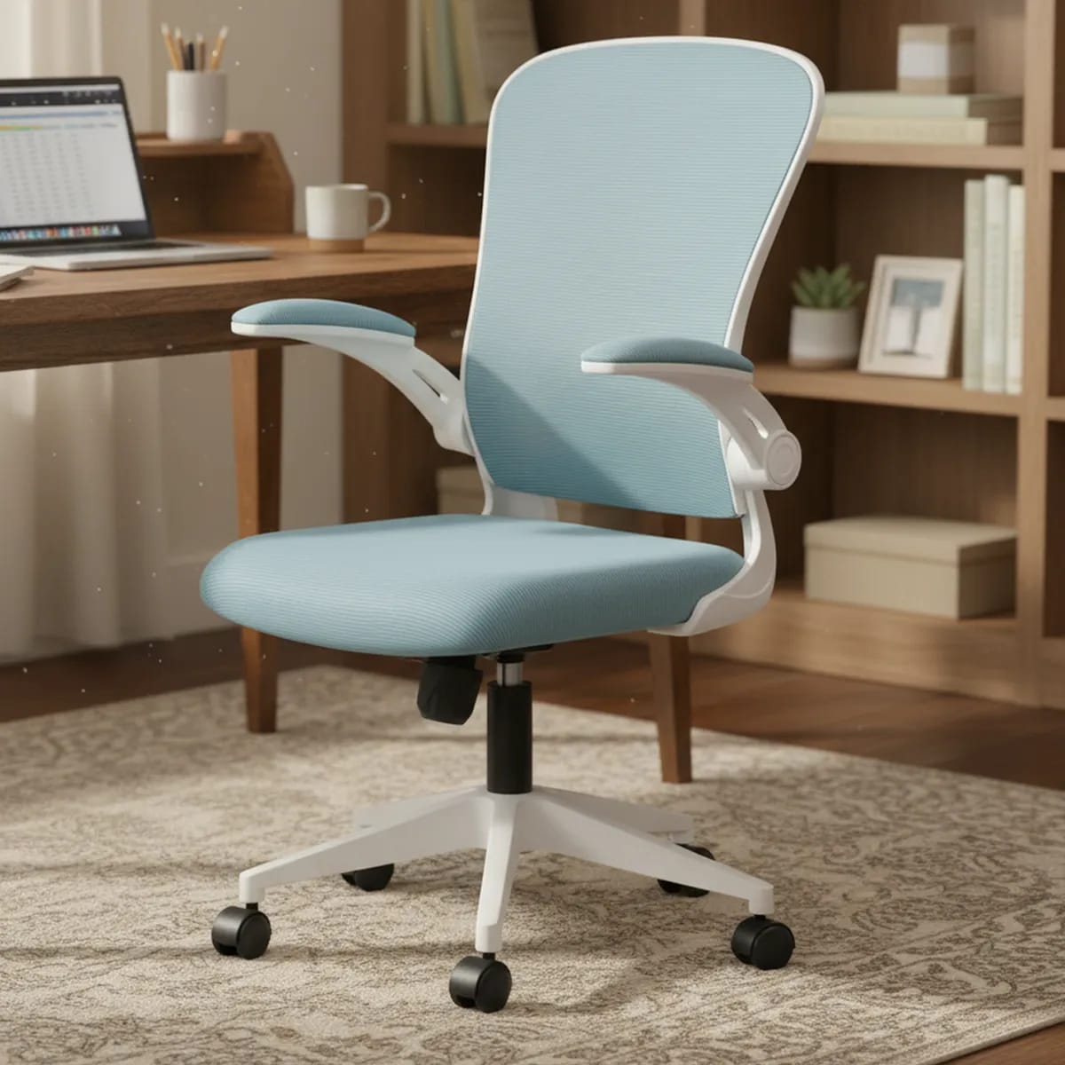Silla Escritorio Just Home Collection Atheed  Ejecutiva Azul1