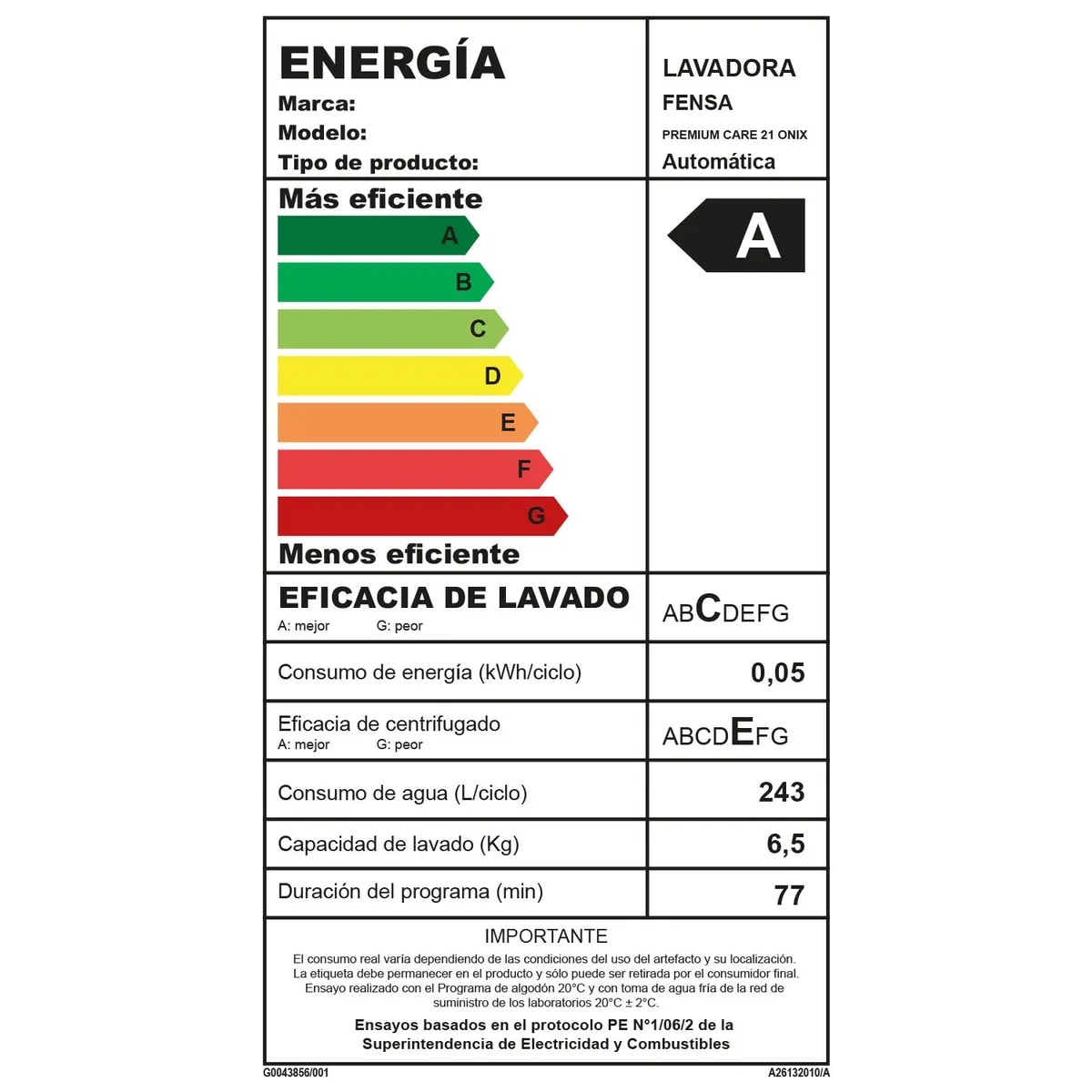 LAVADORA FENSA PREMIUM CARE 21 ONIX, 1 pared con una parte  con pintura saltada, caja genérica6