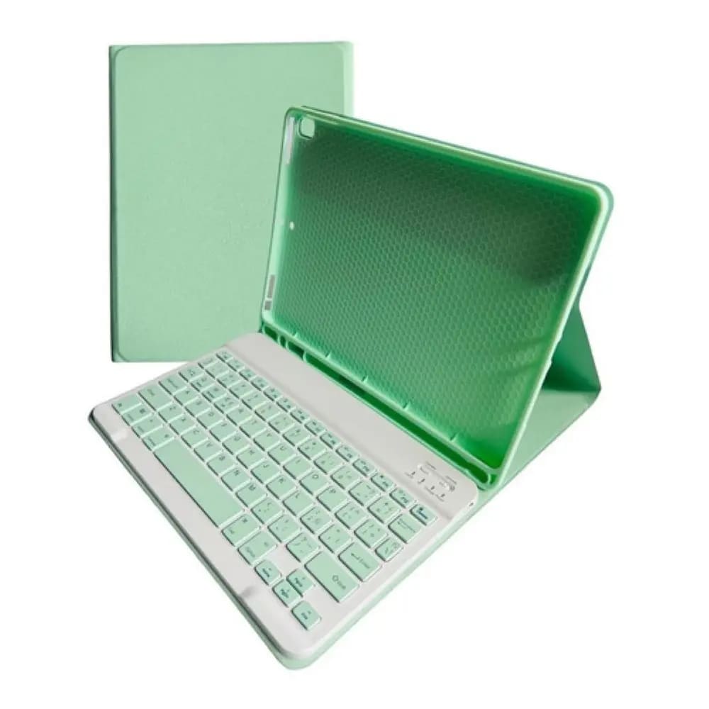 Teclado Funda para Tab Ipad 10.2 generacion 2019-2020-2021, ipad Pro 2017-Verde3