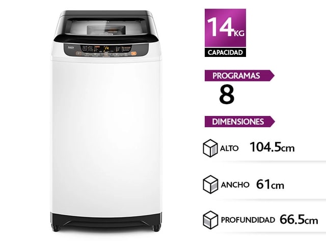 Lavadora Carga Superior 14 Kg 14 BZG Blanca, leves rayas en lateral frontal, caja genérica3