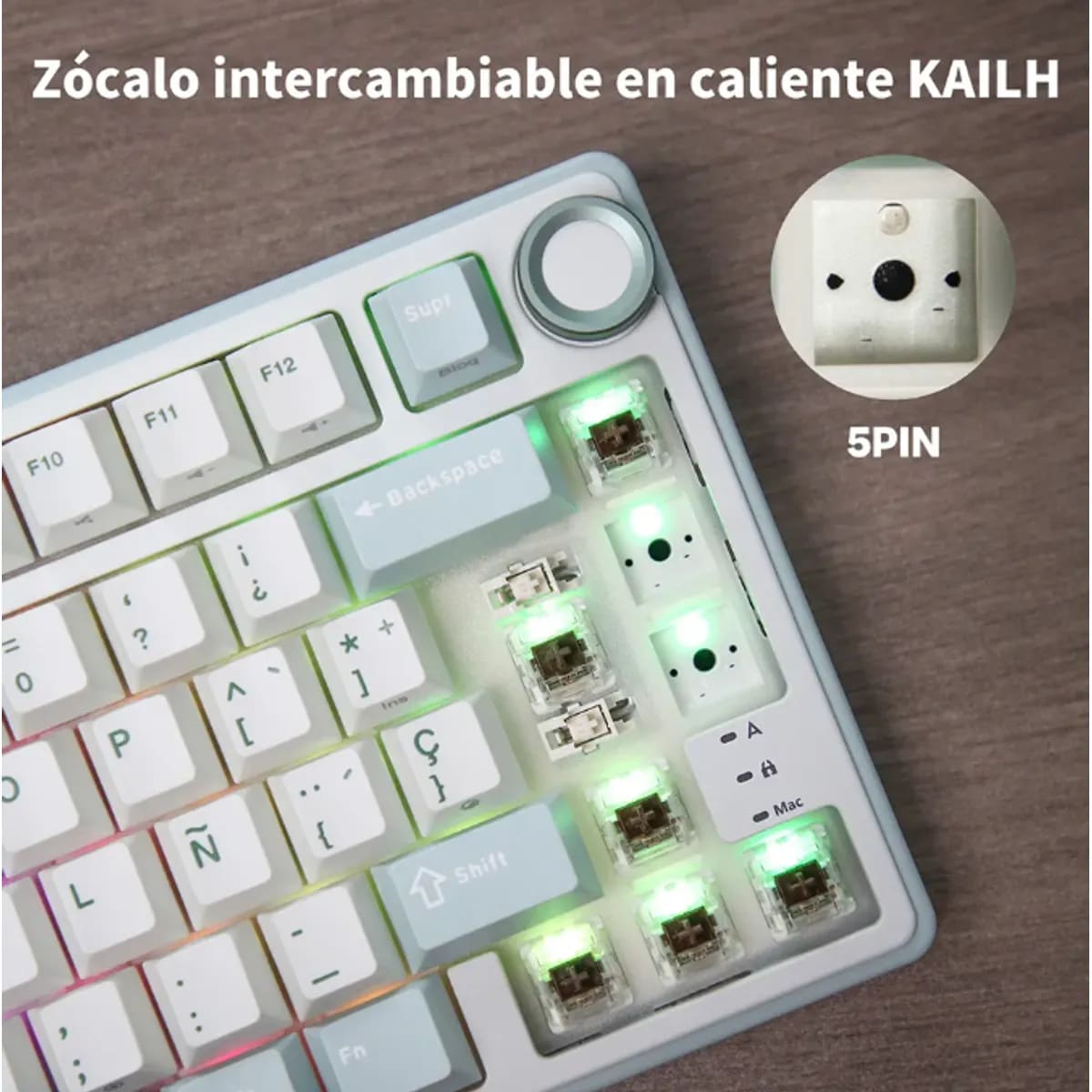 Teclado Royal Kludge R75- Verde Claro1