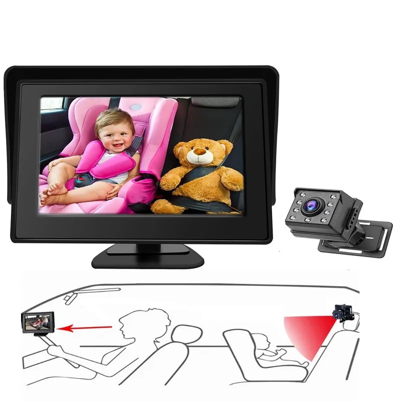 Monitor de bebé para el auto con cámara trasera.2