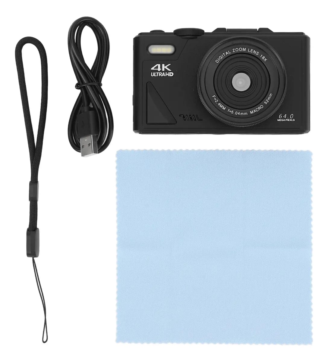 Cámara Digital 4K, 64 MP, Uhd, Zoom 18X- Negra2