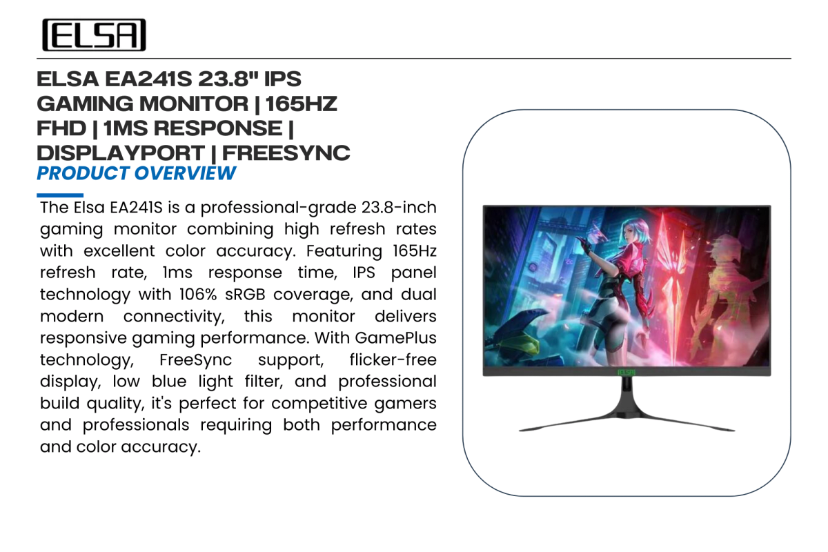 Monitor para juegos IPS Elsa EA241S de 23,8