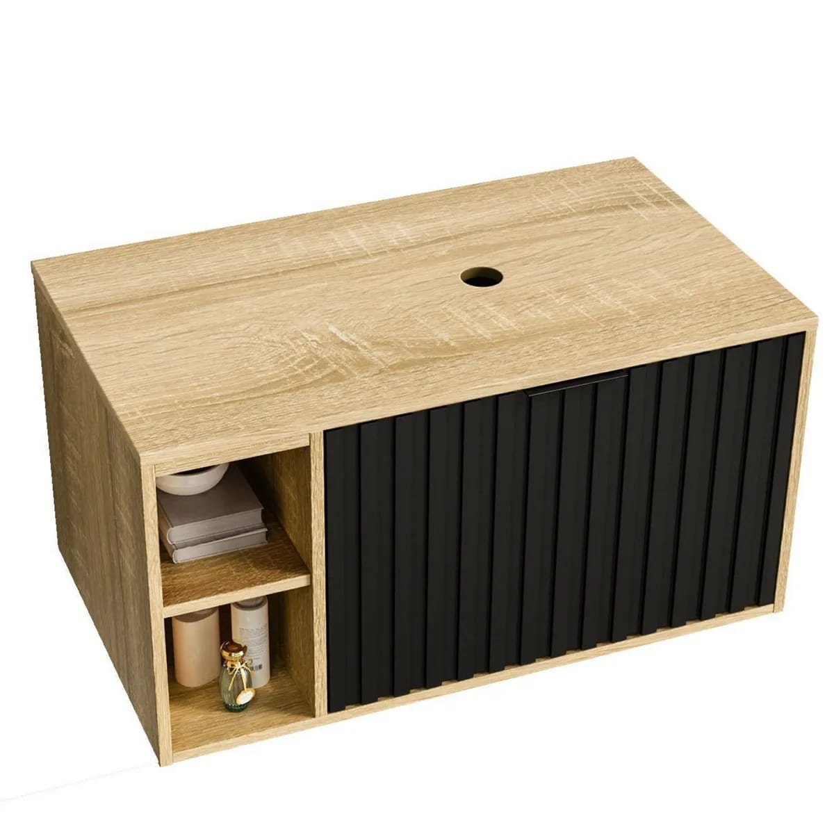 Mueble Baño Berlín Sensi Dacqua Negro sin lavamanos 80x41.5x46 cm1