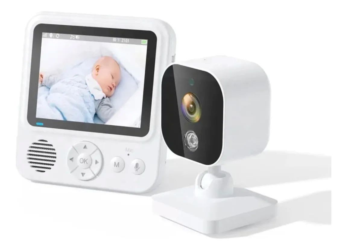 Monitor Para Bebé con Micrófono y Visión Nocturna 2.8 PuLG Color Blanco1