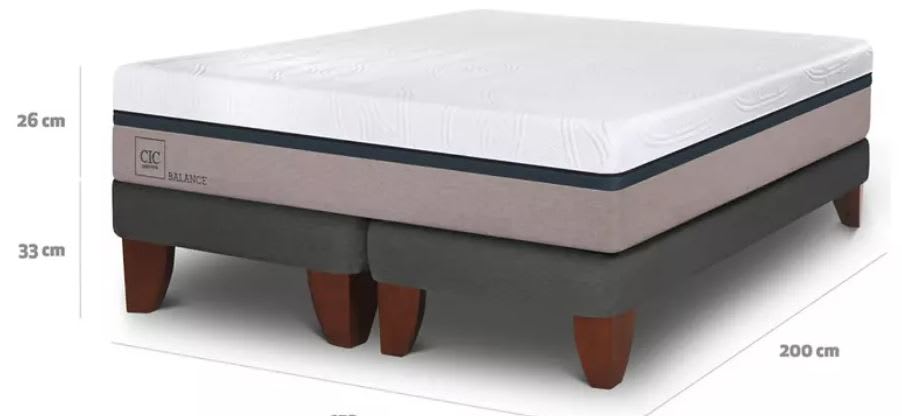 Cama Europea CIC New Balance 2 Plazas 2mt3