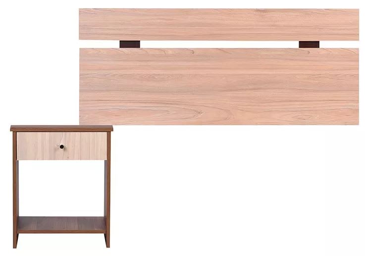 Set Dormitorio 1.5 Plaza Velador Y Resaldo Olmo CIC1