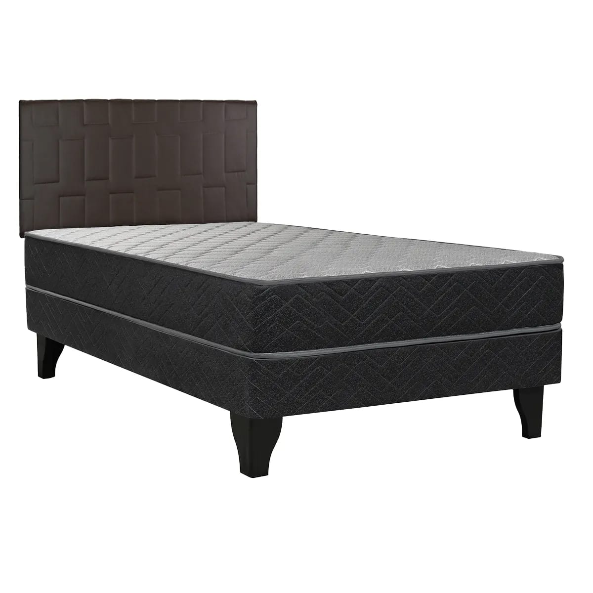 Cama celta  Europea Apolo Black 1 plaza + Respaldo dañado.1