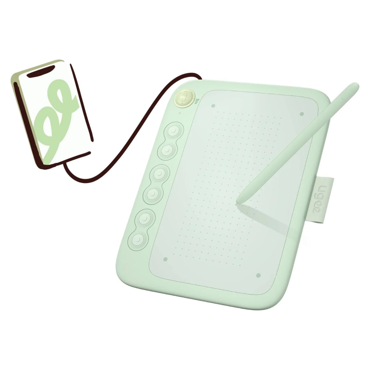 Tableta de dibujo móvil Q6 de 6 pulgadas para teléfonos inteligentes-Verde claro2
