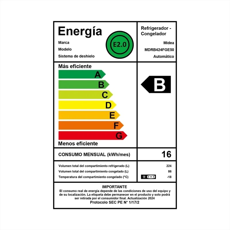Refrigerador  Bottom Midea  MDRB424FGE50, puerta baja con leve abollladura5