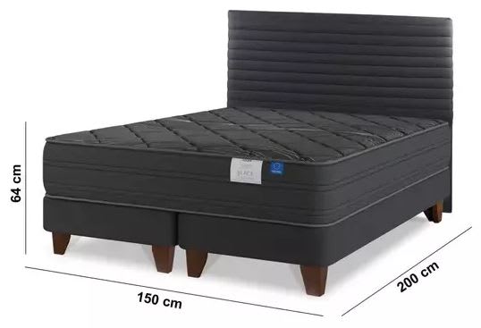 Cama Europea + Respaldo Flex Black 2 Plazas4