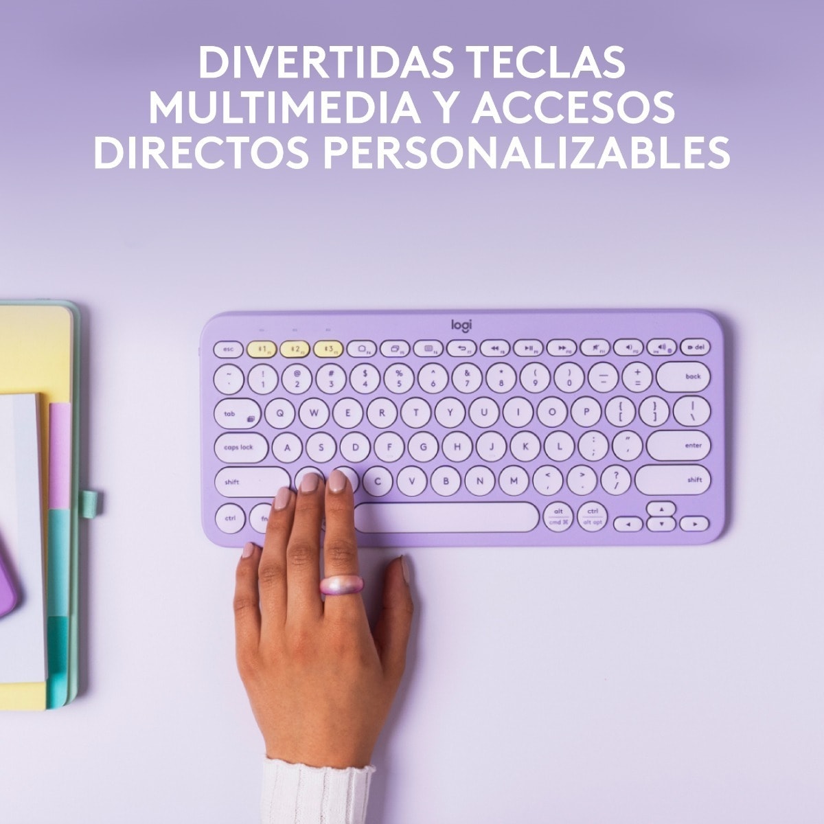 Teclado Logitech K380-Morado3