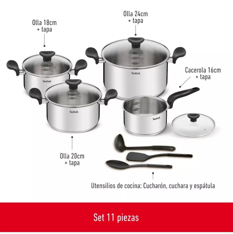 Batería de set 11 piezas primary ss TEFAL, Caja dañada3