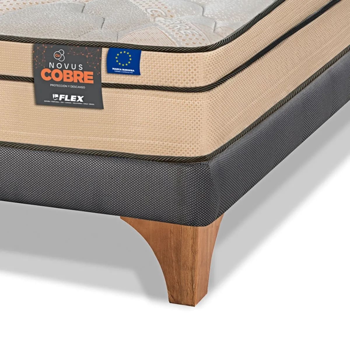 Cama Europea Novus Cobre 1.5 X200 plazas box3