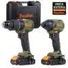 Kit Taladro Percutor Bauker  13 mm 20 V+ Atornillador Impacto 20 V +2 Baterías 2 AH + Cargador2