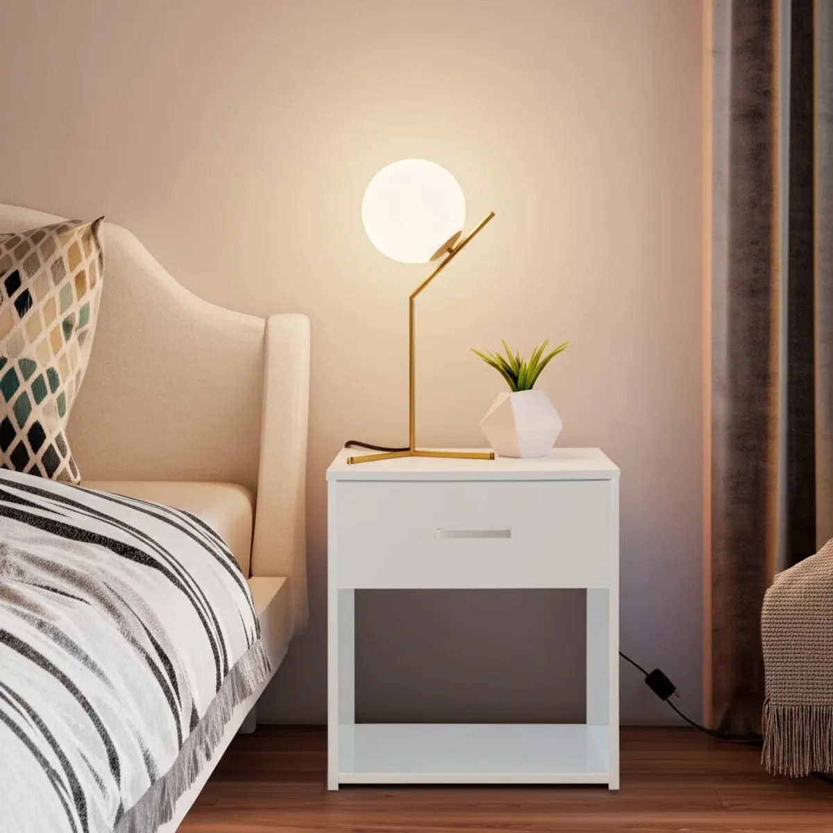 Lámpara Mesa Bellevie Just Home Collection 1 Luz E27 Dorado5