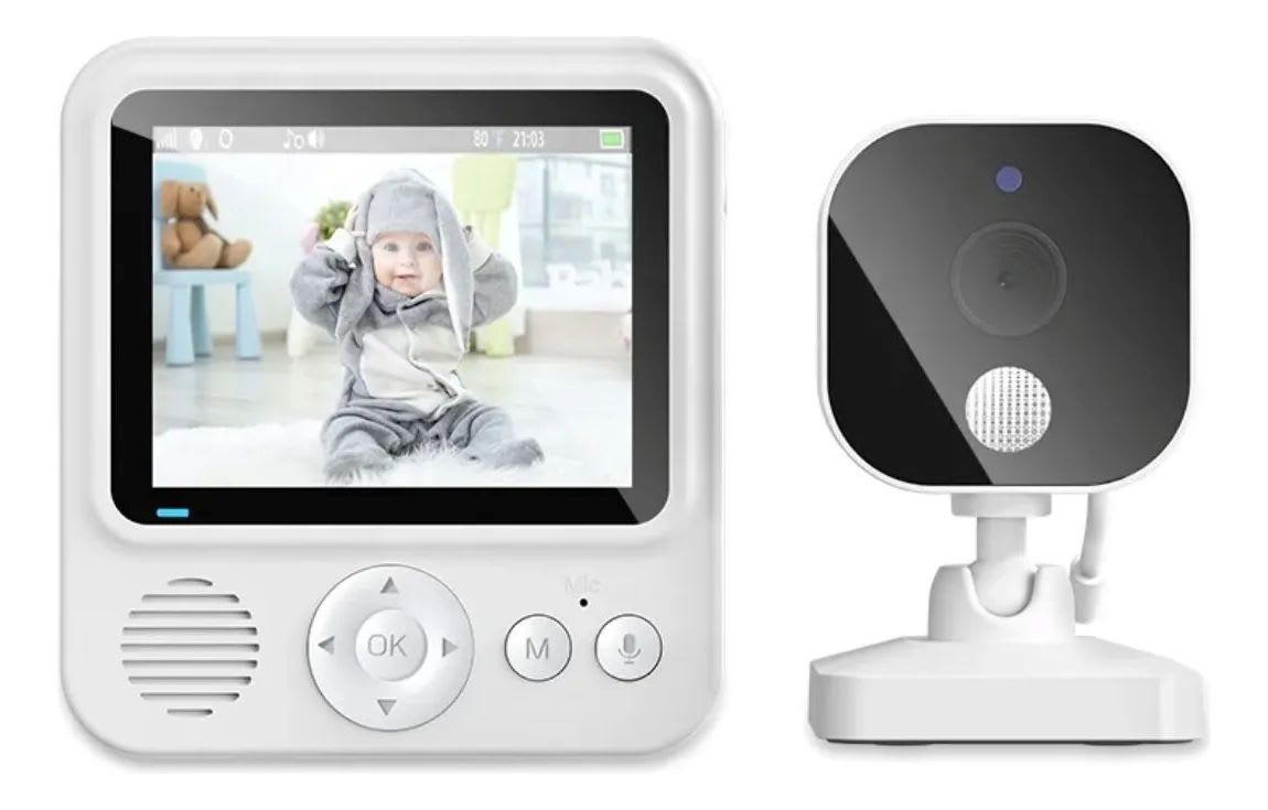 Monitor Para Bebé con Micrófono y Visión Nocturna 2.8 PuLG Color Blanco2