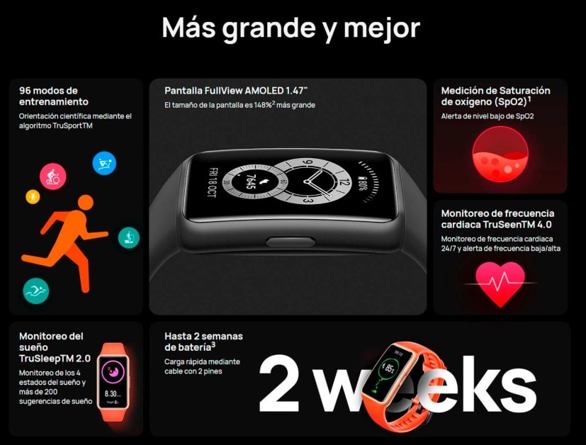 Reloj Inteligente Smartwatch Huawei Band 6 Naranjo3
