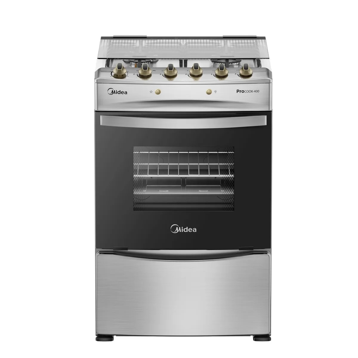 Cocina a Gas Licuado y Natural 4 Quemadores 24 Pulgadas/64 l Grill Silver MCG-4QPI24NS Midea4