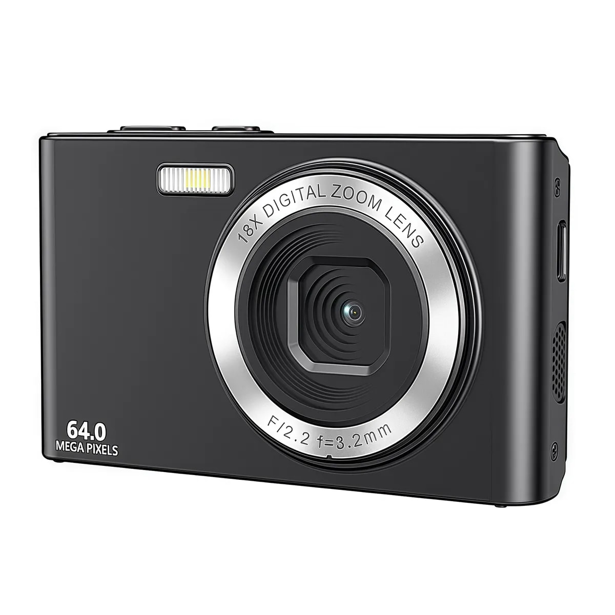Cámara Digital 4K 64MP Zoom 18X -  Flash y Luz de Relleno-Negro1