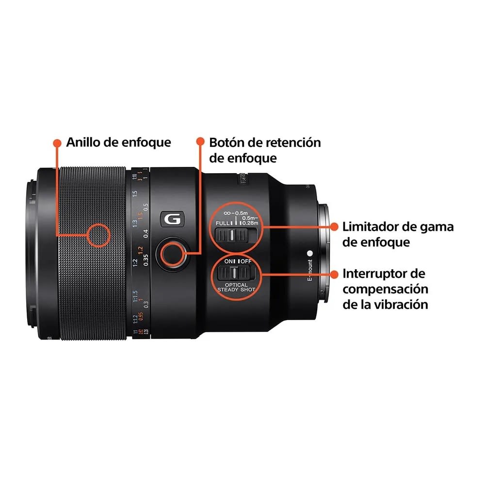 Sony FE 90mm f/2.8 Macro G OSS Lente - Negro5